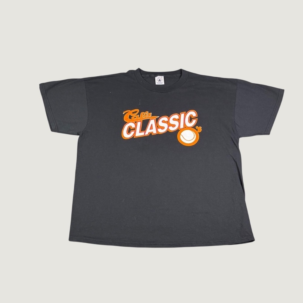 Vintage Delta Pro Weight Cals Classic Baseball Graphic T-Shirt Black XL Men